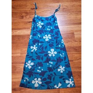 Patagonia Straps‎ Size 6 Floral Tropical Blue Teal Cotton Dress